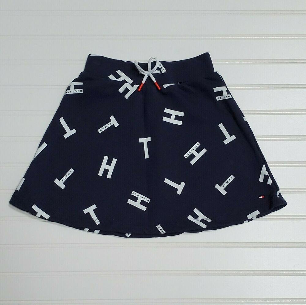 Tommy Hilfiger Girls French Terry Navy Logo Skirt Size XS (4-5)
